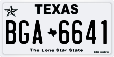 TX license plate BGA6641