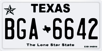 TX license plate BGA6642