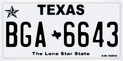 TX license plate BGA6643
