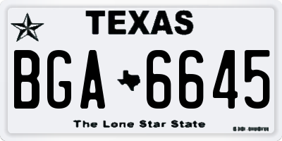 TX license plate BGA6645