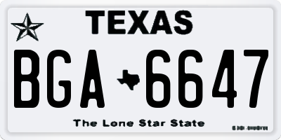 TX license plate BGA6647