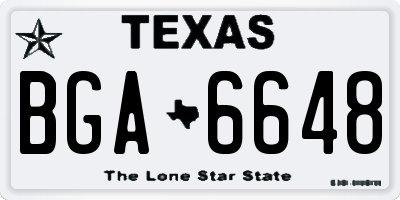 TX license plate BGA6648