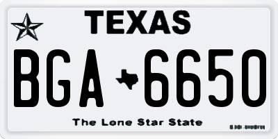 TX license plate BGA6650