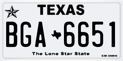 TX license plate BGA6651