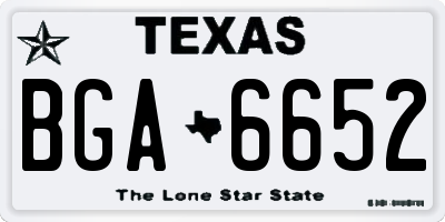 TX license plate BGA6652