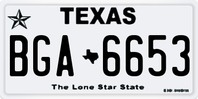 TX license plate BGA6653