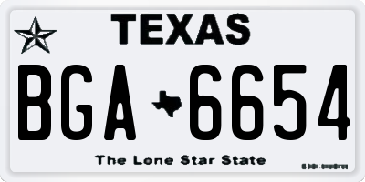 TX license plate BGA6654