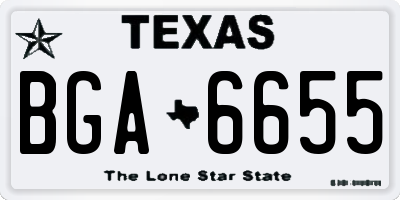 TX license plate BGA6655