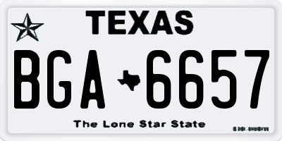 TX license plate BGA6657