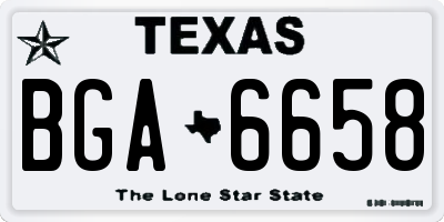 TX license plate BGA6658