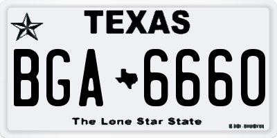 TX license plate BGA6660