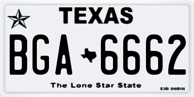TX license plate BGA6662