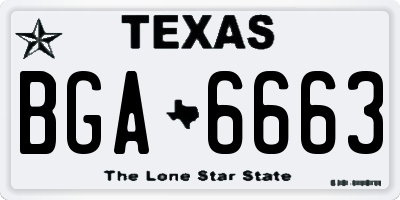 TX license plate BGA6663