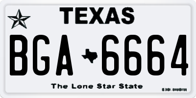TX license plate BGA6664