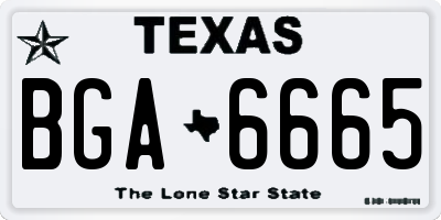 TX license plate BGA6665