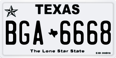 TX license plate BGA6668