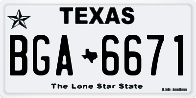 TX license plate BGA6671