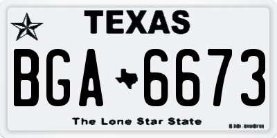 TX license plate BGA6673