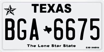 TX license plate BGA6675