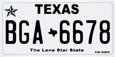 TX license plate BGA6678