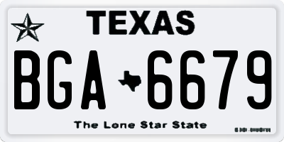 TX license plate BGA6679