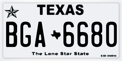 TX license plate BGA6680