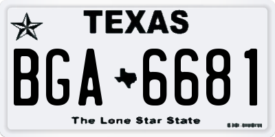 TX license plate BGA6681