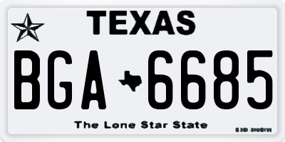 TX license plate BGA6685