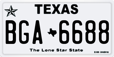 TX license plate BGA6688