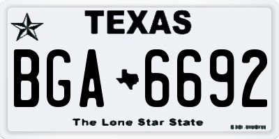 TX license plate BGA6692