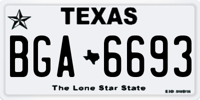 TX license plate BGA6693