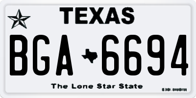 TX license plate BGA6694