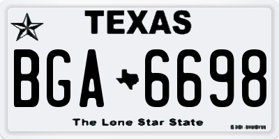 TX license plate BGA6698