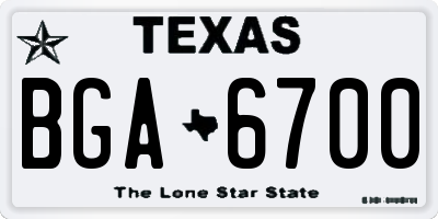 TX license plate BGA6700