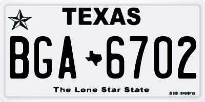 TX license plate BGA6702