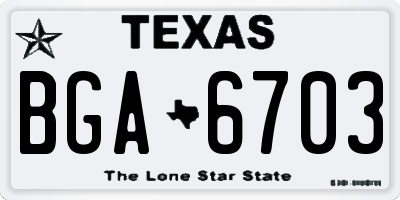 TX license plate BGA6703