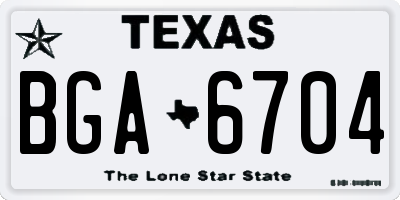 TX license plate BGA6704