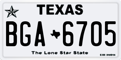 TX license plate BGA6705