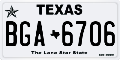 TX license plate BGA6706