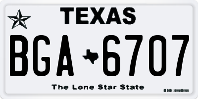 TX license plate BGA6707