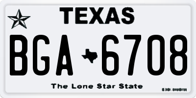 TX license plate BGA6708