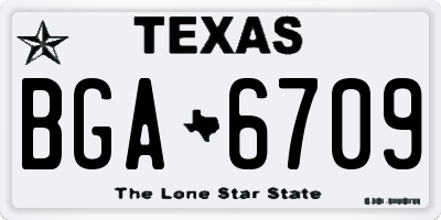 TX license plate BGA6709