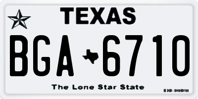 TX license plate BGA6710