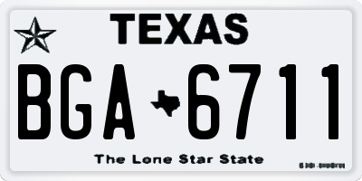 TX license plate BGA6711