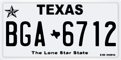 TX license plate BGA6712