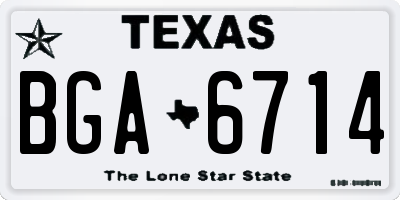 TX license plate BGA6714