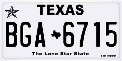 TX license plate BGA6715