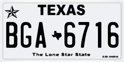 TX license plate BGA6716