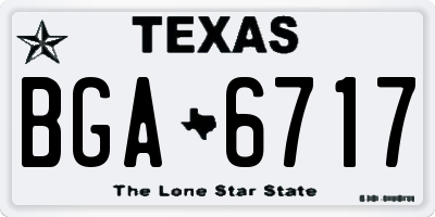 TX license plate BGA6717