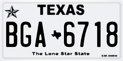 TX license plate BGA6718